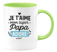 quotedazur - Mug Humour Je T'aime Super Papa Adoré Chaleureux Et Tendre Cadeau Unique Pour Tasse Originale Personnalisée À Offrir