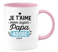 quotedazur - Mug Humour Je T'aime Super Papa Adoré Chaleureux Et Tendre Cadeau Unique Pour Tasse Originale Personnalisée À Offrir