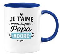 quotedazur - Mug Humour Je T'aime Super Papa Adoré Chaleureux Et Tendre Cadeau Unique Pour Tasse Originale Personnalisée À Offrir