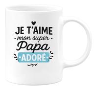 quotedazur - Mug Humour Je T'aime Super Papa Adoré Chaleureux Et Tendre Cadeau Unique Pour Tasse Originale Personnalisée À Offrir