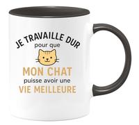 quotedazur - Mug Humour Je Travaille Dur Pour Que Mon Chat Puisse Avoir Une Vie Meilleure Cadeau Parfait Tasse Les Amateurs De Félins