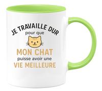 quotedazur - Mug Humour Je Travaille Dur Pour Que Mon Chat Puisse Avoir Une Vie Meilleure Cadeau Parfait Tasse Les Amateurs De Félins