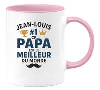 quotedazur - Mug Humour Jean-louis #1 Ce Papa Est Le Meilleur Du Monde Tasse Idéale Cadeau Original Homme Personnalisée Fête Des Pères