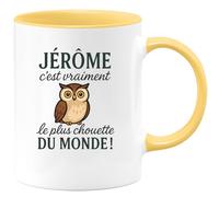 quotedazur - Mug Humour Jérôme C'est Vraiment Le Plus Chouette Du Monde ! - Idée Cadeau Originale Tasse Personnalisée Pour Homme