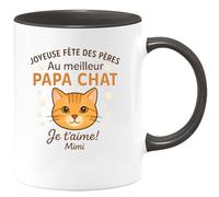 quotedazur - Mug Humour Joyeuse Fête Des Pères Au Meilleur Papa Chat Je T'aime! Mimi - Cadeau Parfait Tasse Originale Fête Des Pères Papa Chat