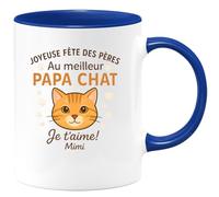 quotedazur - Mug Humour Joyeuse Fête Des Pères Au Meilleur Papa Chat Je T'aime! Mimi - Cadeau Parfait Tasse Originale Fête Des Pères Papa Chat