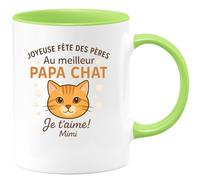 quotedazur - Mug Humour Joyeuse Fête Des Pères Au Meilleur Papa Chat Je T'aime! Mimi - Cadeau Parfait Tasse Originale Fête Des Pères Papa Chat