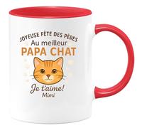 quotedazur - Mug Humour Joyeuse Fête Des Pères Au Meilleur Papa Chat Je T'aime! Mimi - Cadeau Parfait Tasse Originale Fête Des Pères Papa Chat
