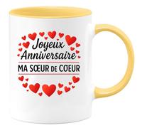 quotedazur - Mug Humour Joyeux Anniversaire Sœur De Cœur Cadeau Unique Pour Tasse Personnalisée