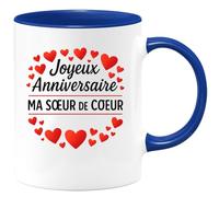quotedazur - Mug Humour Joyeux Anniversaire Sœur De Cœur - Cadeau Unique Pour Tasse Personnalisée Anniversaire Sœur