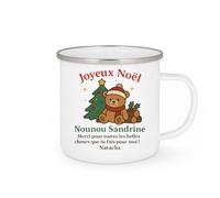 quotedazur - Mug Humour Joyeux Noël Nounou Sandrine, Merci Pour Tout Ce Que Tu Fais ! Natacha - Idée Cadeau Tasse Nounou, Remerciement Tendre Noël