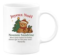 quotedazur - Mug Humour Joyeux Noël Nounou Sandrine, Merci Pour Tout Ce Que Tu Fais Natacha Idée Cadeau Tasse Remerciement Tendre