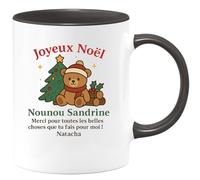 quotedazur - Mug Humour Joyeux Noël Nounou Sandrine, Merci Pour Tout Ce Que Tu Fais Natacha Idée Cadeau Tasse Remerciement Tendre