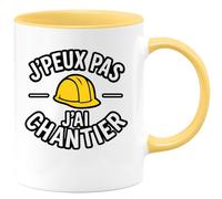 quotedazur - Mug Humour J'peux Pas J'ai Chantier - Idée Cadeau Original Pour Homme Amateur De Chantier Tasse Unique