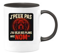 quotedazur - Mug Humour J'peux Pas, J'ai Déjà Des Plans Avec nom Tasse Ludique Idée Cadeau Originale Personnalisée Amusante