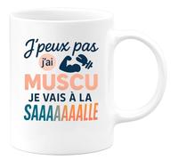 quotedazur - Mug Humour J'peux Pas, J'ai Muscu, Je Vais À La Salle Idéal Cadeau Musculation Tasse Gym Pour Sportifs Passionnés