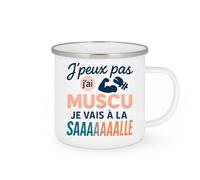 quotedazur - Mug Humour J'peux Pas, J'ai Muscu, Je Vais À La Salle ! - Idéal Cadeau Musculation Tasse Gym Pour Sportifs Passionnés