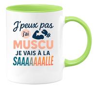 quotedazur - Mug Humour J'peux Pas, J'ai Muscu, Je Vais À La Salle Idéal Cadeau Musculation Tasse Gym Pour Sportifs Passionnés