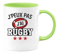 quotedazur - Mug Humour J'peux Pas J'ai Rugby - Cadeau Original Pour Amateur De Rugby - Tasse Sportive