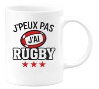 quotedazur - Mug Humour J'peux Pas J'ai Rugby - Cadeau Original Pour Amateur De Rugby - Tasse Sportive