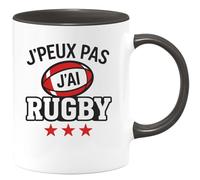 quotedazur - Mug Humour J'peux Pas J'ai Rugby - Cadeau Original Pour Amateur De Rugby - Tasse Sportive