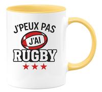 quotedazur - Mug Humour J'peux Pas J'ai Rugby - Cadeau Original Pour Amateur De Rugby - Tasse Sportive