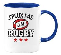 quotedazur - Mug Humour J'peux Pas J'ai Rugby - Cadeau Original Pour Amateur De Rugby - Tasse Sportive