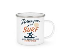quotedazur - Mug Humour J'peux Pas J'ai Surf, Jambe Gauche Fléchie, Droite Tendue Idée Cadeau Parfait Pour Surfeur Passionné Dès Aujourd'hui