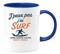quotedazur - Mug Humour J'peux Pas J'ai Surf, Jambe Gauche Fléchie, Droite Tendue Idée Cadeau Parfait Pour Surfeur Passionné Dès Aujourd'hui