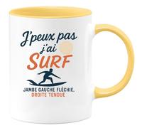 quotedazur - Mug Humour J'peux Pas J'ai Surf, Jambe Gauche Fléchie, Droite Tendue Idée Cadeau Parfait Pour Surfeur Passionné Dès Aujourd'hui