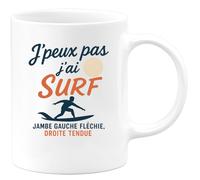 quotedazur - Mug Humour J'peux Pas J'ai Surf, Jambe Gauche Fléchie, Droite Tendue Idée Cadeau Parfait Pour Surfeur Passionné Dès Aujourd'hui