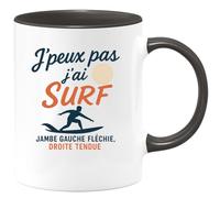 quotedazur - Mug Humour J'peux Pas J'ai Surf, Jambe Gauche Fléchie, Droite Tendue Idée Cadeau Parfait Pour Surfeur Passionné Dès Aujourd'hui
