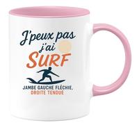 quotedazur - Mug Humour J'peux Pas J'ai Surf, Jambe Gauche Fléchie, Droite Tendue Idée Cadeau Parfait Pour Surfeur Passionné Dès Aujourd'hui