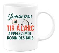 quotedazur - Mug Humour J'peux Pas, J'ai Tir À L'arc - Appelez-Moi Robin Des Bois - Idée Cadeau Originale Tasse Pour Passionné De Tir À L'arc
