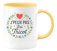 quotedazur - Mug Humour J'peux Pas J'ai Tricot - Idée Cadeau Originale Pour Amatrices De Tricot Et Tasse Sympa