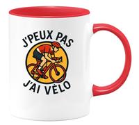 quotedazur - Mug Humour J'peux Pas J'ai Vélo - Idée Cadeau Originale - Tasse Vélo Pour Passionnés Sportifs