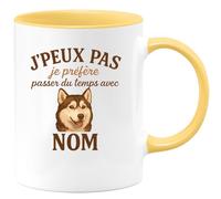 quotedazur - Mug Humour J'peux Pas, Je Préfère Passer Du Temps Avec Nom, Cadeau Tasse Idéale - Idée Cadeau Originale Tasse Sympa Pour Coupine Unique Et Fun
