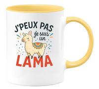 quotedazur - Mug Humour J'peux Pas, Je Suis Un Lama Phrase Drôle Et Fun Idéal Cadeau Original Avec Tasse Humoristique