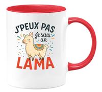 quotedazur - Mug Humour J'peux Pas, Je Suis Un Lama - Phrase Drôle Et Fun - Idéal Cadeau Original Avec Tasse Humoristique Humour Lama