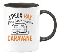 quotedazur - Mug Humour J'peux Pas J'me Barre Avec Ma Caravane - Cadeau Original Pour Caravaneurs - Tasse Humoristique Unique