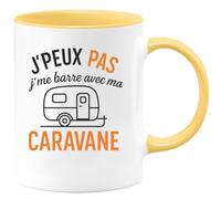 quotedazur - Mug Humour J'peux Pas J'me Barre Avec Ma Caravane - Cadeau Original Pour Caravaneurs - Tasse Humoristique Unique
