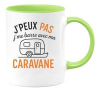 quotedazur - Mug Humour J'peux Pas J'me Barre Avec Ma Caravane - Cadeau Original Pour Caravaneurs - Tasse Humoristique Unique