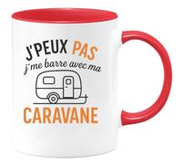 quotedazur - Mug Humour J'peux Pas J'me Barre Avec Ma Caravane - Cadeau Original Pour Caravaneurs - Tasse Humoristique Unique