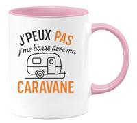 quotedazur - Mug Humour J'peux Pas J'me Barre Avec Ma Caravane - Cadeau Original Pour Caravaneurs - Tasse Humoristique Unique