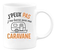 quotedazur - Mug Humour J'peux Pas J'me Barre Avec Ma Caravane - Cadeau Original Pour Caravaneurs - Tasse Humoristique Unique