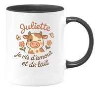 quotedazur - Mug Humour Juliette, Je Vis D'amour Et De Lait Expression Tendre Affectueuse Idée Cadeau Originale Tasse Femme Amour Tendresse Chic