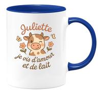 quotedazur - Mug Humour Juliette, Je Vis D'amour Et De Lait Expression Tendre Affectueuse Idée Cadeau Originale Tasse Femme Amour Tendresse Chic