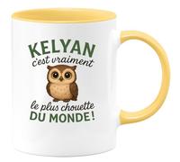 quotedazur - Mug Humour Kelyan C'est Vraiment Le Plus Chouette Du Monde ! - Idée Cadeau Originale Avec Tasse Personnalisée Unique