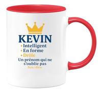 quotedazur - Mug Humour Kevin, Prénom Unique Intelligence, Forme Physique, Un Cadeau De Tasse Mémorable Et Plein Sens. Idée Originale Personnalisée Homme