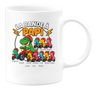quotedazur - Mug Humour La Bande À Papi Avec Gabriel Noah Lucas Louise Louis Léo Léa Adam Rose Anna Cadeau Unique Tasse Personnalisée Pour Grand-Père Prénoms